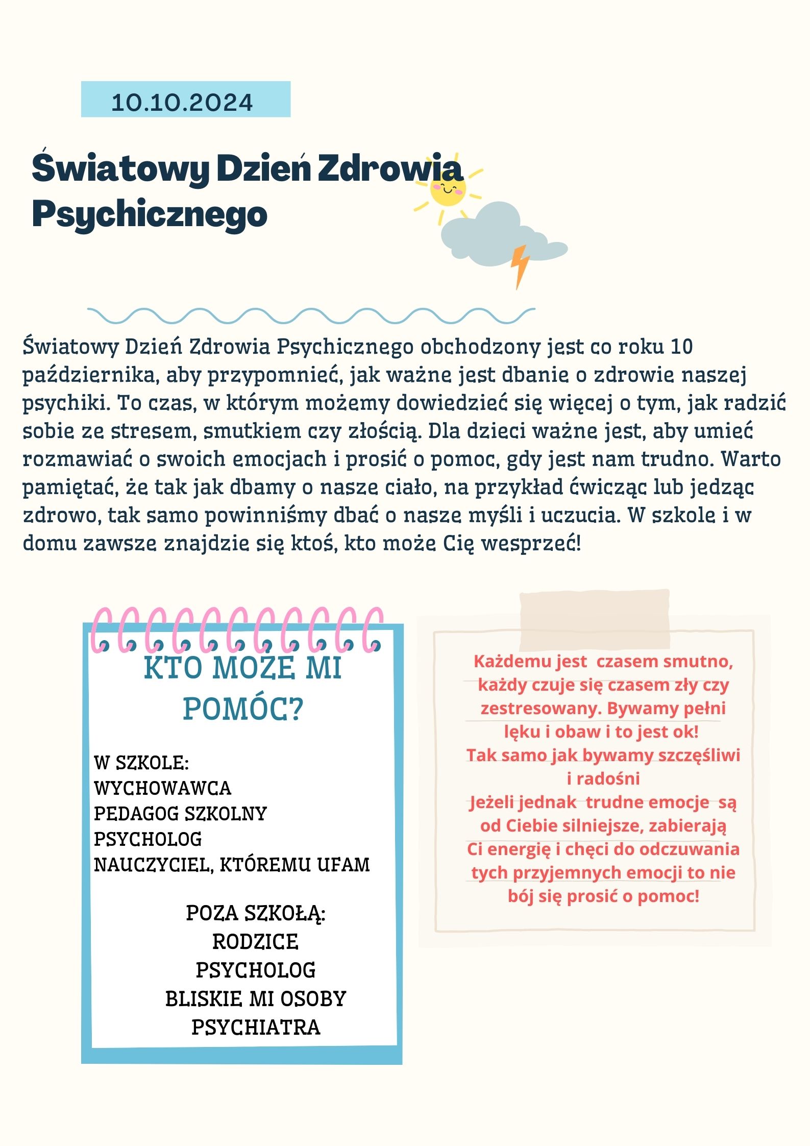 10.10 2024 Światowy Dzień Zdrowia Psychicznego 1